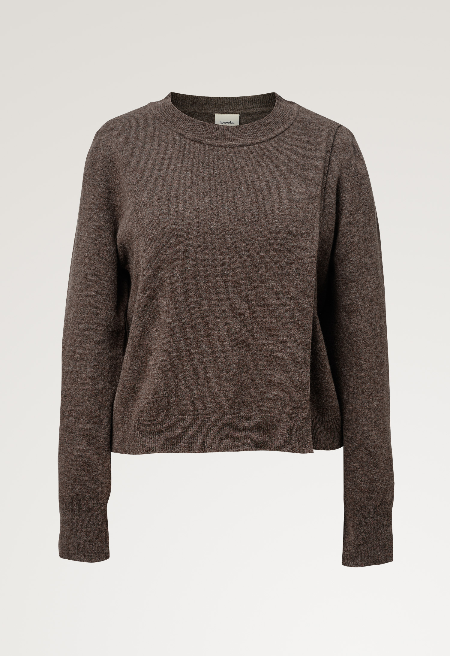 Knitted nursing sweater - Brown Grey Melange gallery