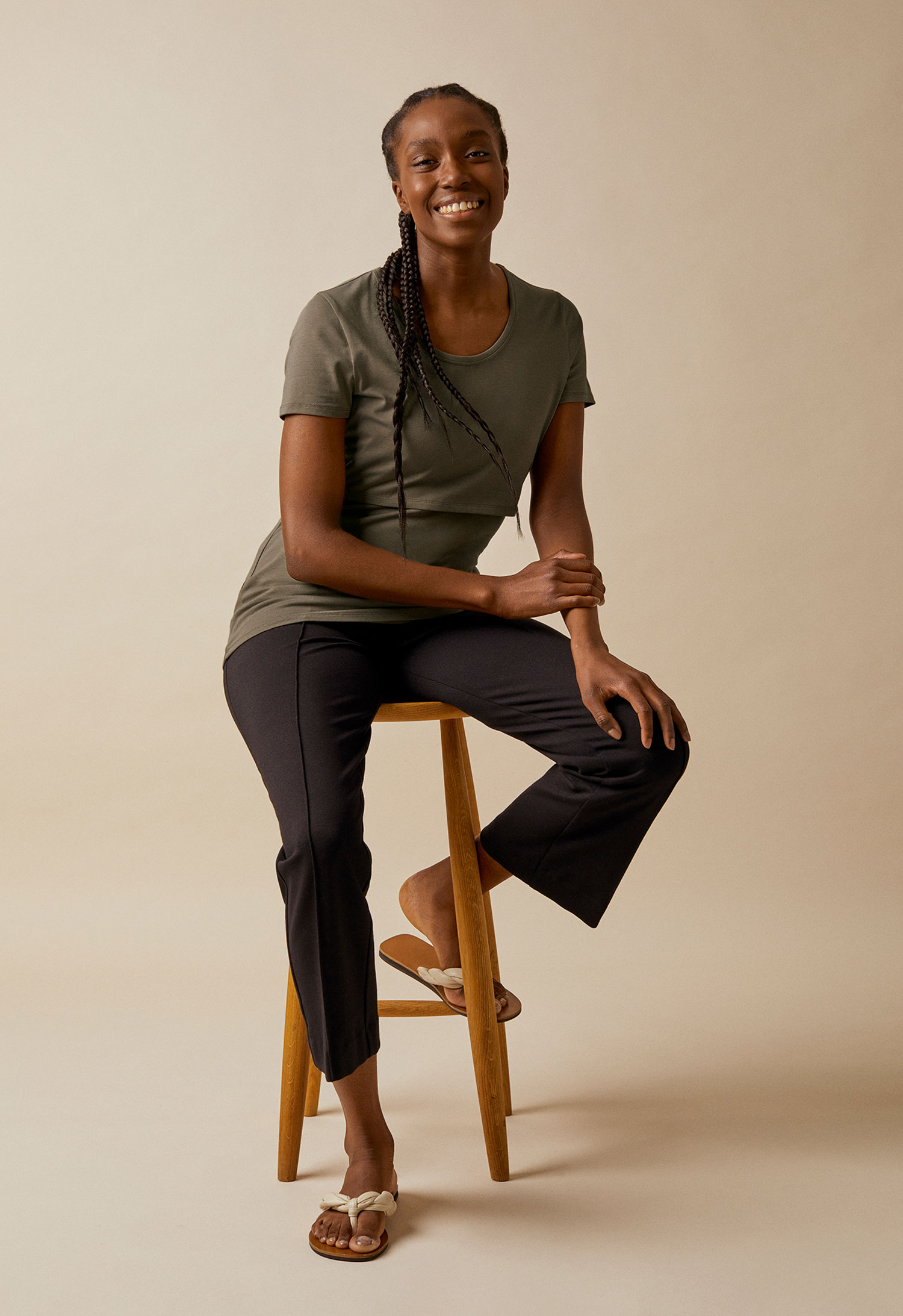 Classic s/s top - Green Khaki