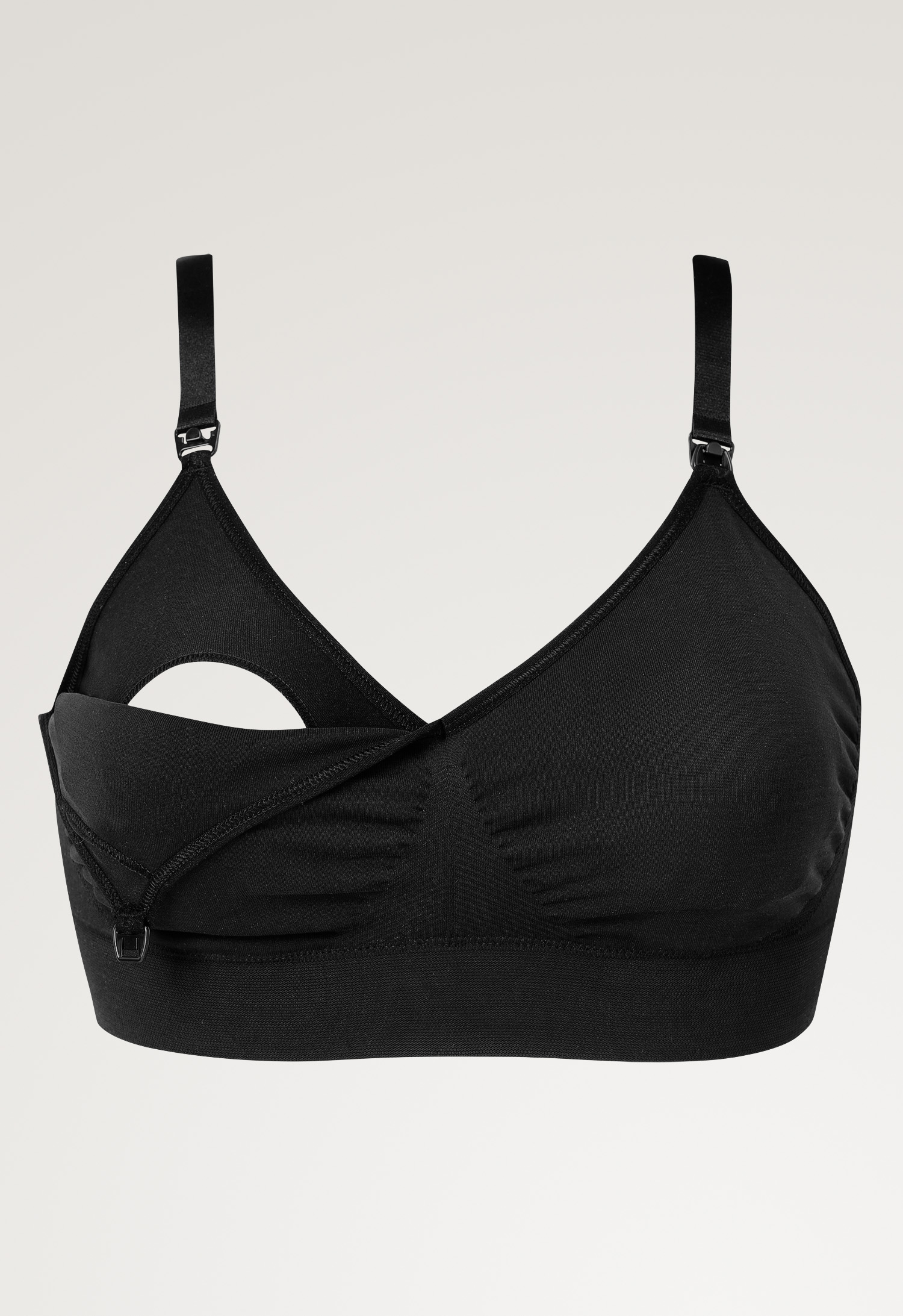 Seamless nursing bra with pads - Black gallery